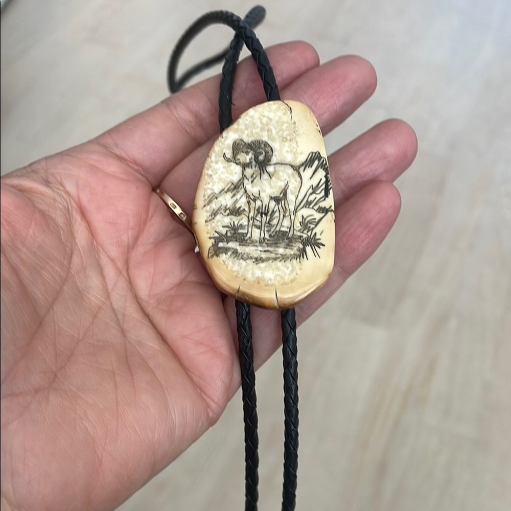 Handcrafted Bolo Tie with Ram Design